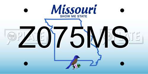 Z075MS Missouri License Plate