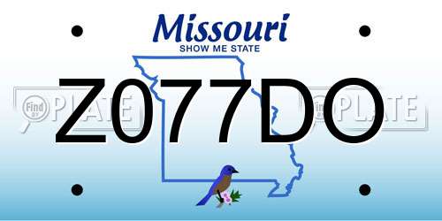 Z077DO Missouri License Plate