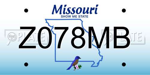 Z078MB Missouri License Plate
