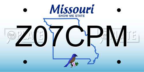 Z07CPM Missouri License Plate