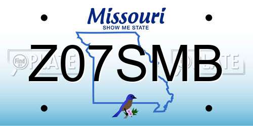 Z07SMB Missouri License Plate