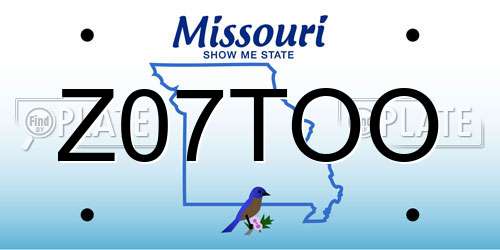 Z07TOO Missouri License Plate