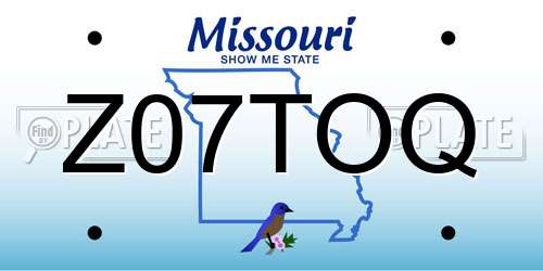 Z07TOQ Missouri License Plate