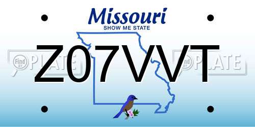 Z07VVT Missouri License Plate