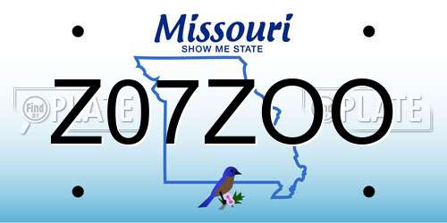 Z07ZOO Missouri License Plate