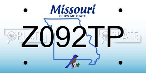 Z092TP Missouri License Plate