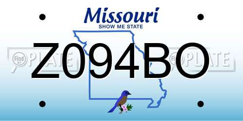 Z094BO Missouri License Plate