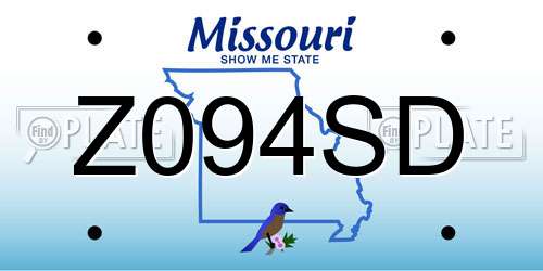 Z094SD Missouri License Plate