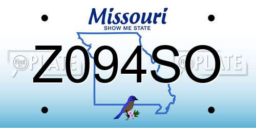 Z094SO Missouri License Plate