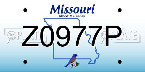 Z0977P Missouri License Plate