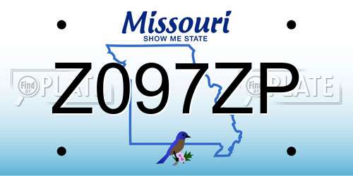 Z097ZP Missouri License Plate