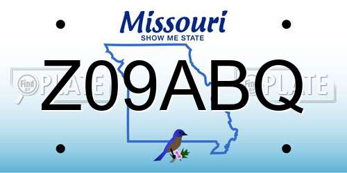 Z09ABQ Missouri License Plate