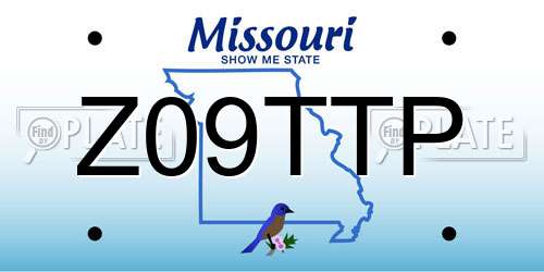 Z09TTP Missouri License Plate