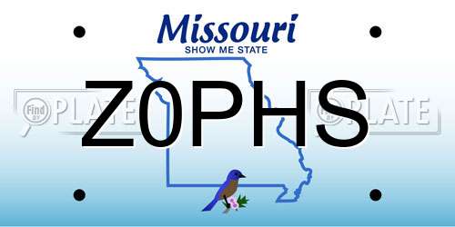 Z0PHS Missouri License Plate
