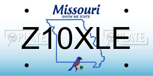 Z10XLE Missouri License Plate