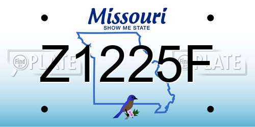 Z1225F Missouri License Plate