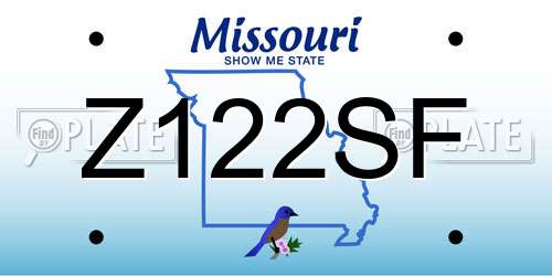 Z122SF Missouri License Plate