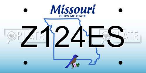Z124ES Missouri License Plate
