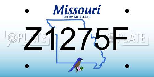 Z1275F Missouri License Plate