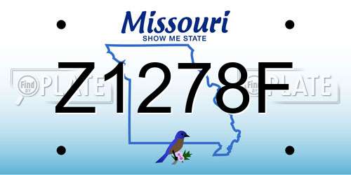 Z1278F Missouri License Plate