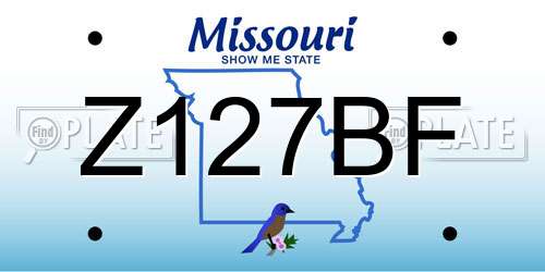 Z127BF Missouri License Plate