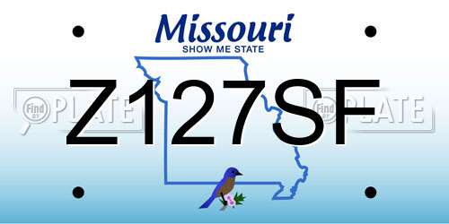 Z127SF Missouri License Plate