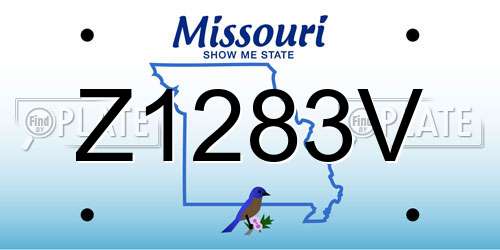 Z1283V Missouri License Plate
