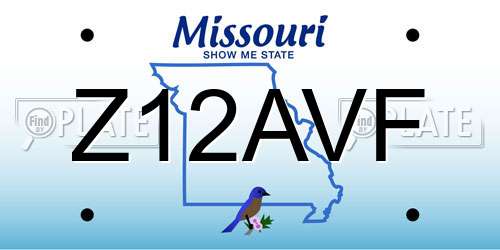 Z12AVF Missouri License Plate