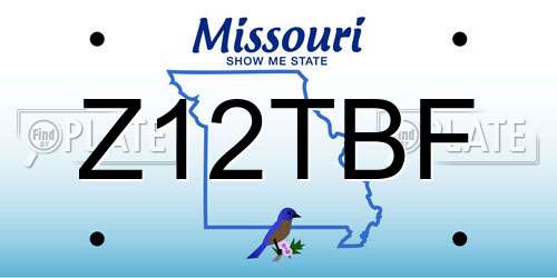 Z12TBF Missouri License Plate