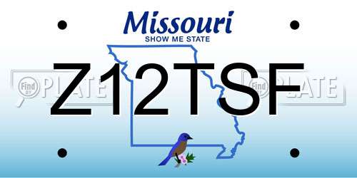 Z12TSF Missouri License Plate