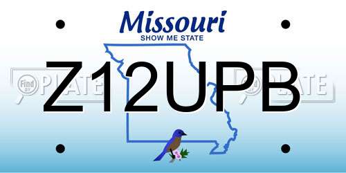 Z12UPB Missouri License Plate