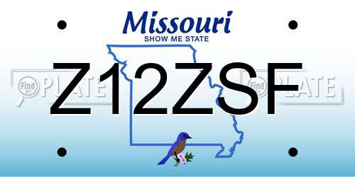 Z12ZSF Missouri License Plate