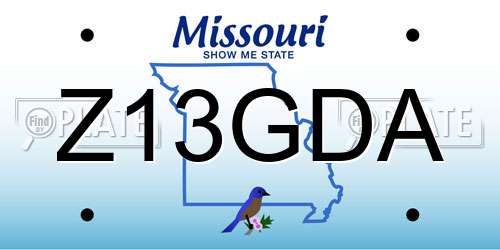 Z13GDA Missouri License Plate