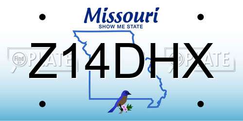 Z14DHX Missouri License Plate
