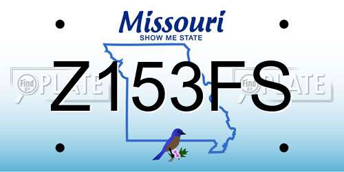 Z153FS Missouri License Plate