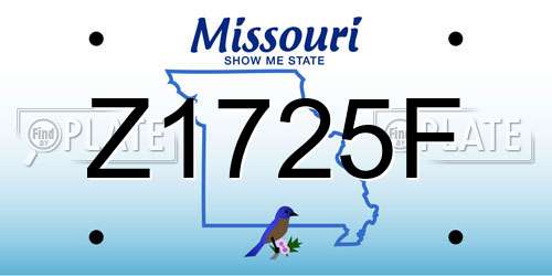 Z1725F Missouri License Plate