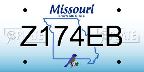 Z174EB Missouri License Plate