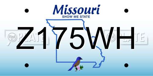 Z175WH Missouri License Plate