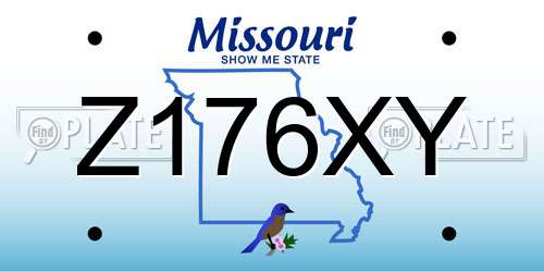 Z176XY Missouri License Plate