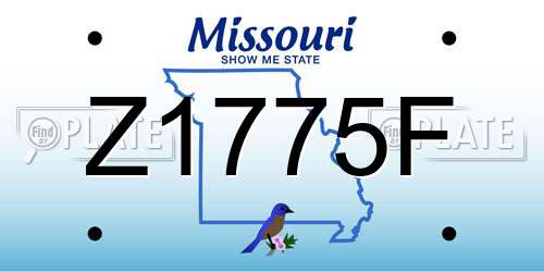 Z1775F Missouri License Plate