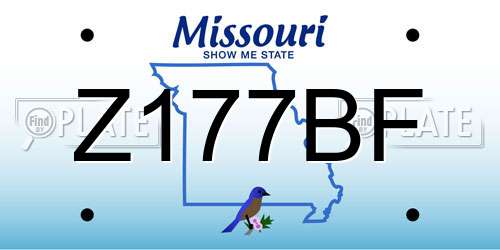 Z177BF Missouri License Plate