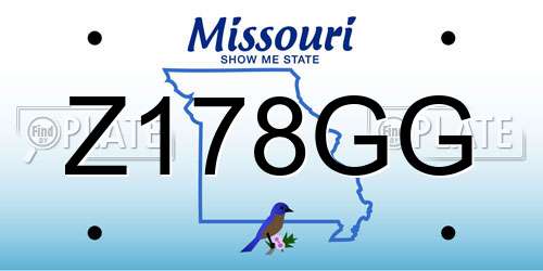 Z178GG Missouri License Plate