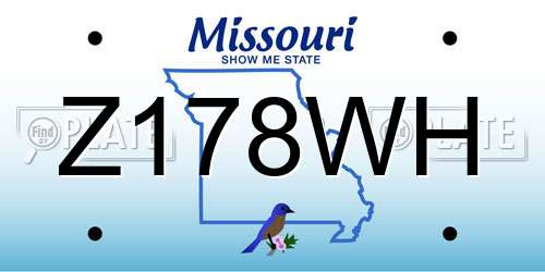 Z178WH Missouri License Plate