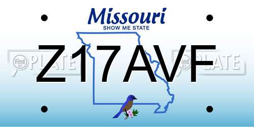 Z17AVF Missouri License Plate