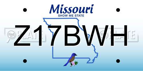 Z17BWH Missouri License Plate