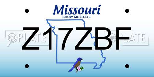 Z17ZBF Missouri License Plate