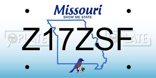 Z17ZSF Missouri License Plate