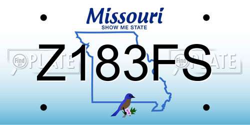 Z183FS Missouri License Plate