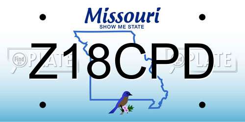 Z18CPD Missouri License Plate