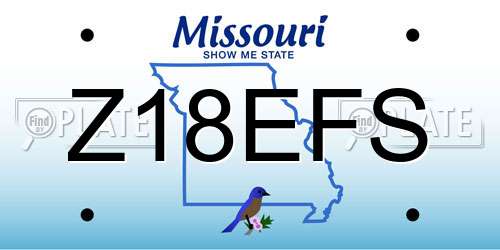 Z18EFS Missouri License Plate